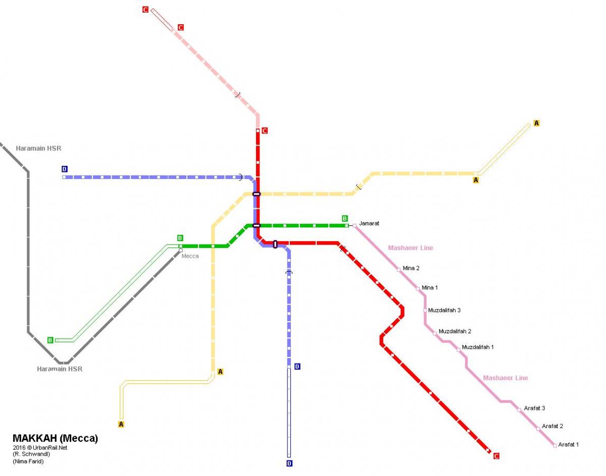 карта на метрото в Мека 
